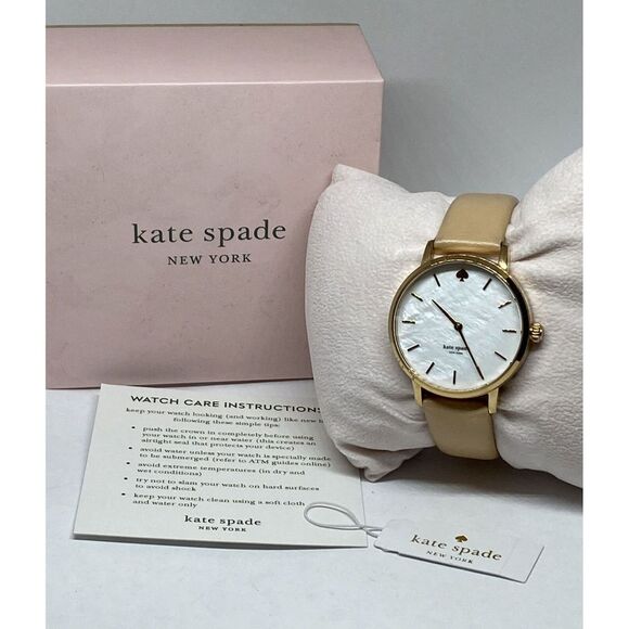 Kate Spade Metro KSW1403 Womens Rose Gold Leather Analog Dial Quartz Watch BW141 - Picture 1 of 12